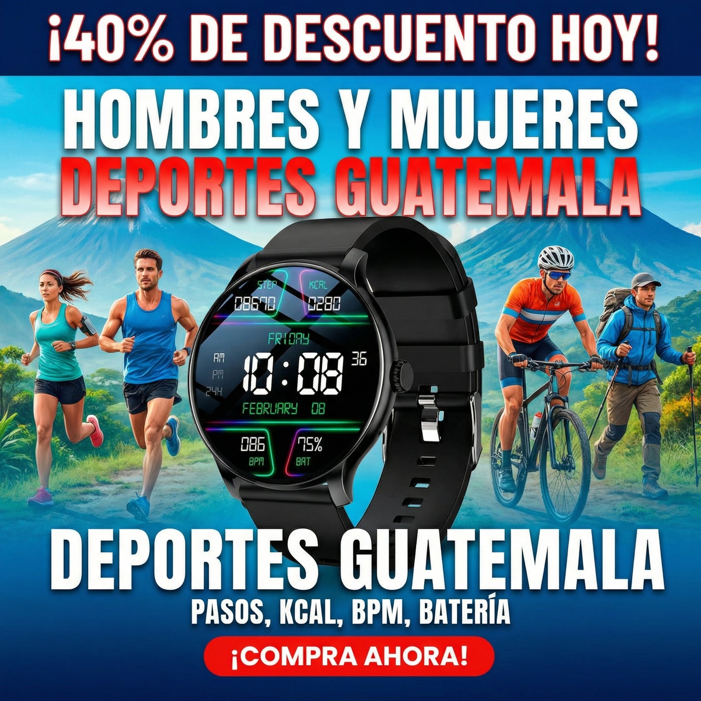 Smartwatch con Monitor de Ritmo Cardíaco y Batería de Larga Duración