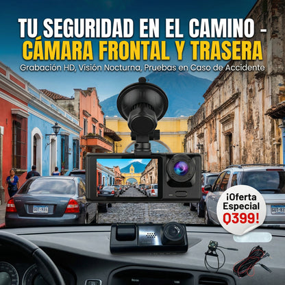 Dash Cam Profesional para Carro con Doble Cámara y Grabación Continua – ¡Protege tu Viaje!