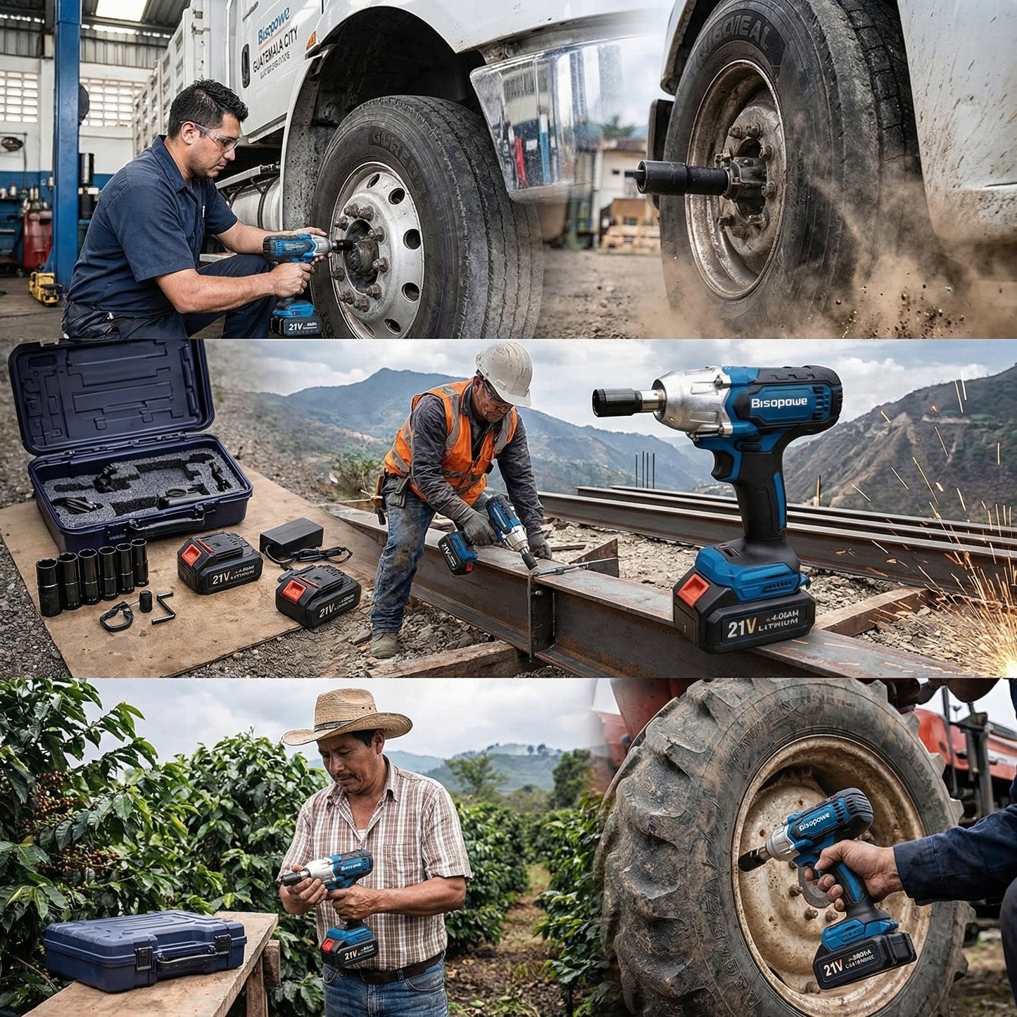 PISTOLA DE IMPACTO DOBLE BATERIA CON JUEGO DE LLAVES