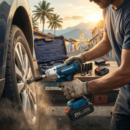 PISTOLA DE IMPACTO DOBLE BATERIA CON JUEGO DE LLAVES